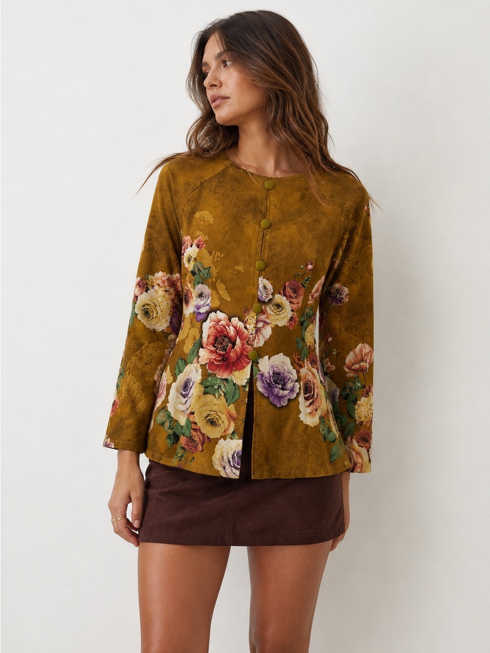 Mango Floral Top Size L